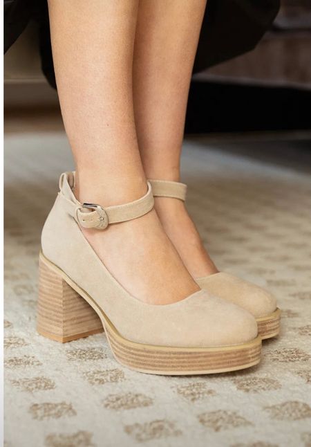 Suede heels with buckle and wooden heel. 2 color options  


#LTKSeasonal #LTKFind #LTKstyletip