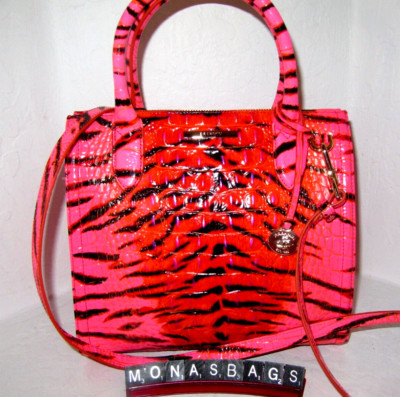 Brahmin Brand New Small Caroline Satchel Bag Pink Feline Leather NWT $345  | eBay | eBay US