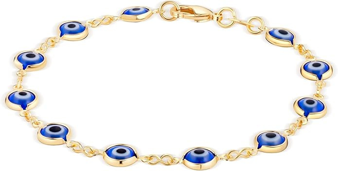 Barzel 18K Gold Plated Multicolored Evil Eye Bracelet for Women - Made in Brazil | Amazon (US)