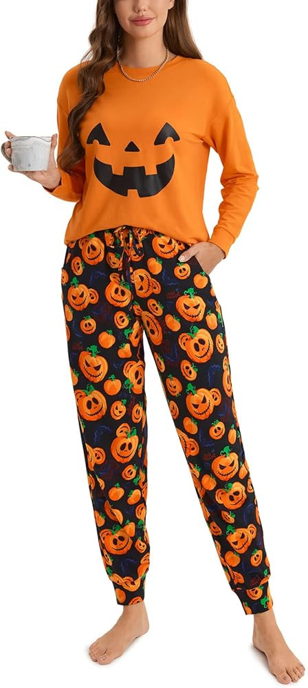 DOBREVA Women's Pajamas Set Soft Comfy Cotton Pj Lounge Sets Long Sleeve Top and Pants Pjs Lounge... | Amazon (US)