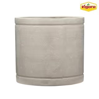14 in. Faux Medium Natural Concrete High-Density Resin Planter (14 in. D x 13 in. H) With Drainag... | The Home Depot