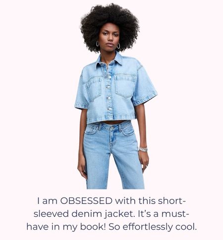 Denim Darling 💙 I’m absolutely obsessed with this short-sleeved Jean jacket. It’s such a fun, cool take on the cardigan-as-a-top trend. Wear it open or closed this spring or summer! 

#LTKSeasonal #LTKfindsunder100 #LTKFestival