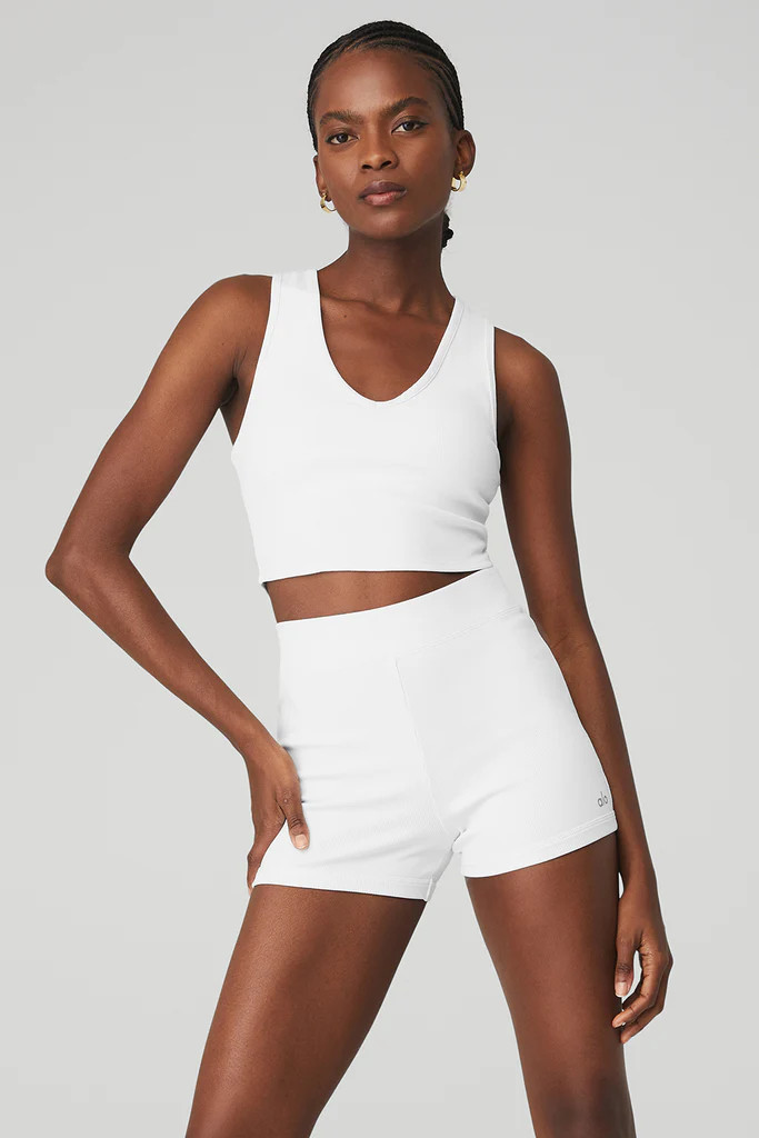 Goddess Ribbed Cropped Racerback Tank | Alo Yoga (US)