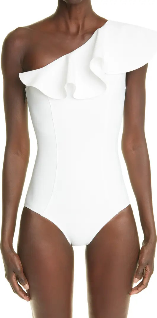 Lisa Marie Fernandez Arden Flounce One-Shoulder One-Piece Swimsuit | Nordstrom | Nordstrom
