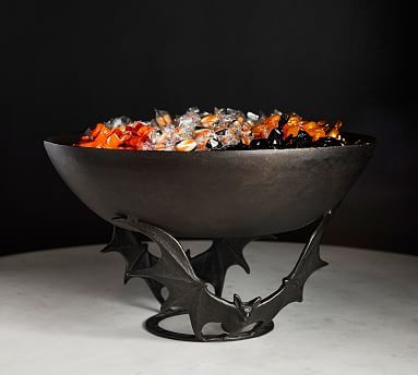 Trick or Treat Metal Bat Candy Bowl | Pottery Barn (US)