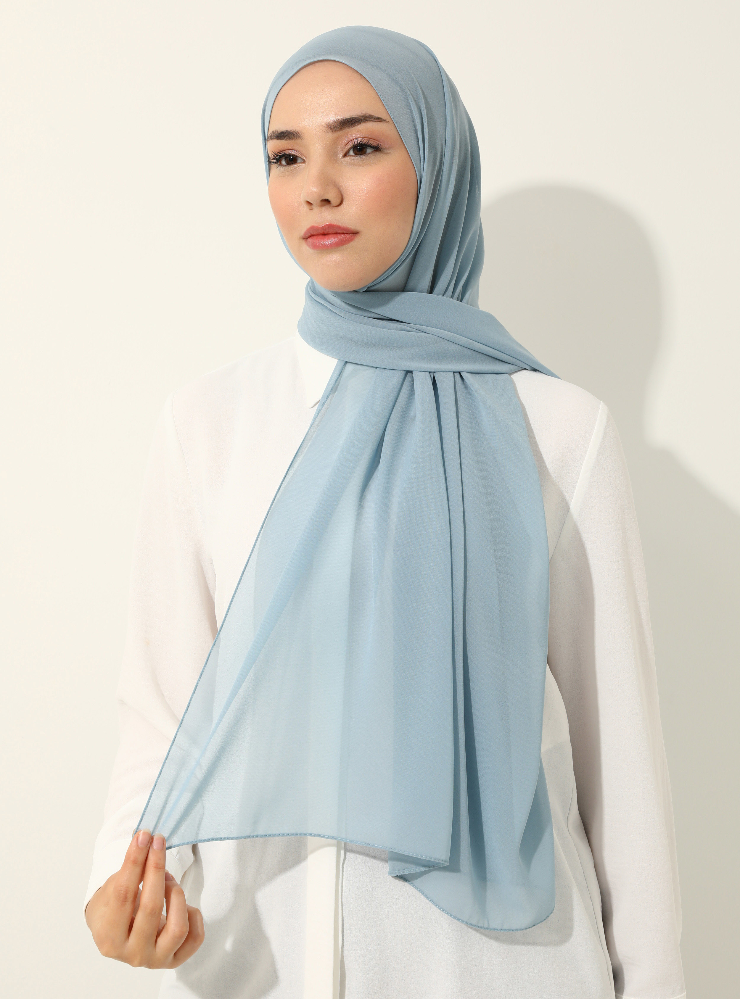 Blue - Plain - Chiffon - Shawl | Modanisa (US)