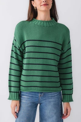 By Together Knit Stripe Mockneck Sweater | Social Threads