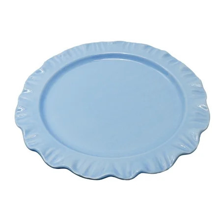 Ruffled-Edged Stoneware Plates, Blue, 10.75", 4 Count, by My Texas House | Walmart (US)
