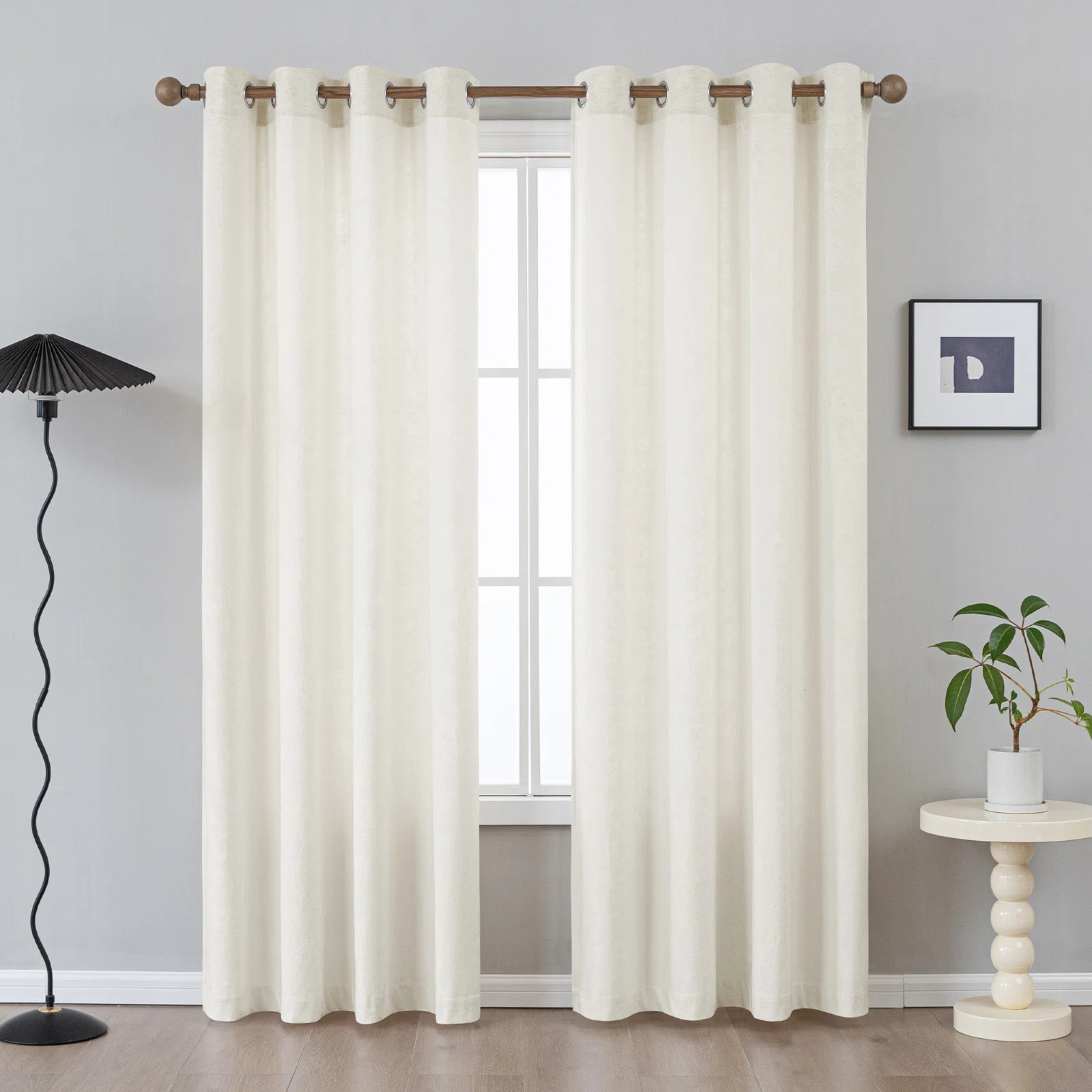 Soft Velvet Embossed Brick Room Darkening Grommet Curtain Pair (Set of 2) | Wayfair North America