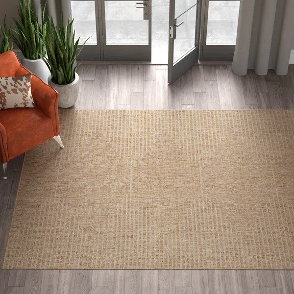 Mendota Geometric Khaki Indoor/Outdoor Area Rug | Wayfair North America
