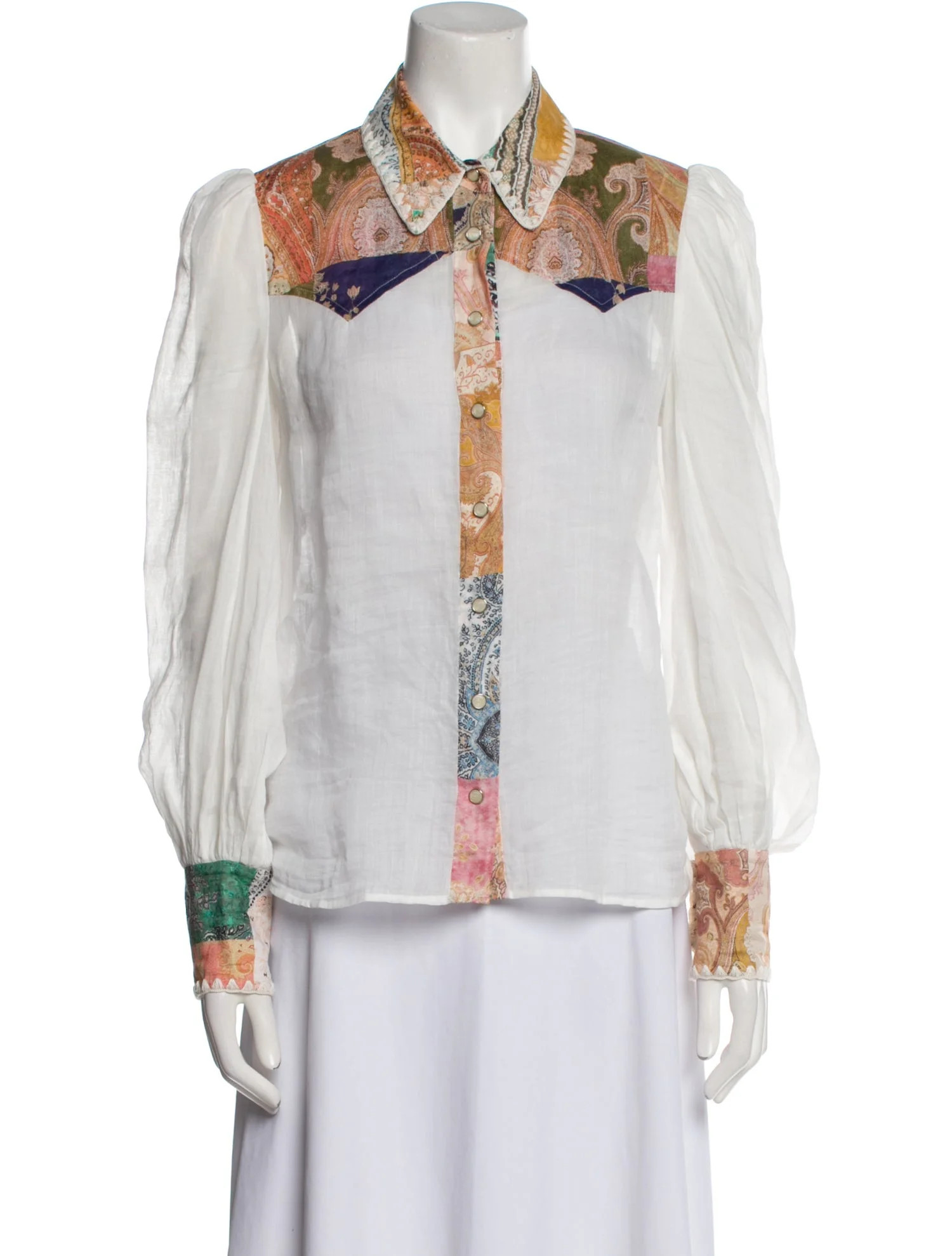 Printed Long Sleeve Button-Up Top | The RealReal