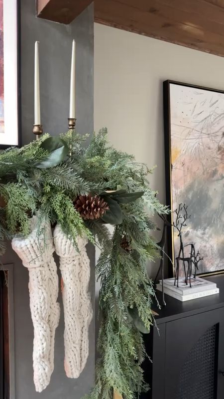 Who else loves a full dramatic moment for their holiday garland! I used this mixed cedar and pine garland this year from Pottery Barn…and wow 😍 I used two strands (they’re each 10ft) and it’s so good! 

#LTKhome #LTKstyletip #LTKHoliday