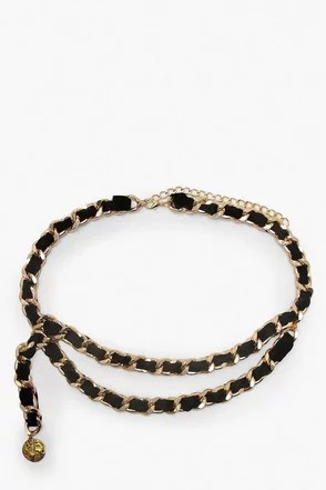 Suede & Chain Double Layer Waist Belt | Boohoo.com (UK & IE)