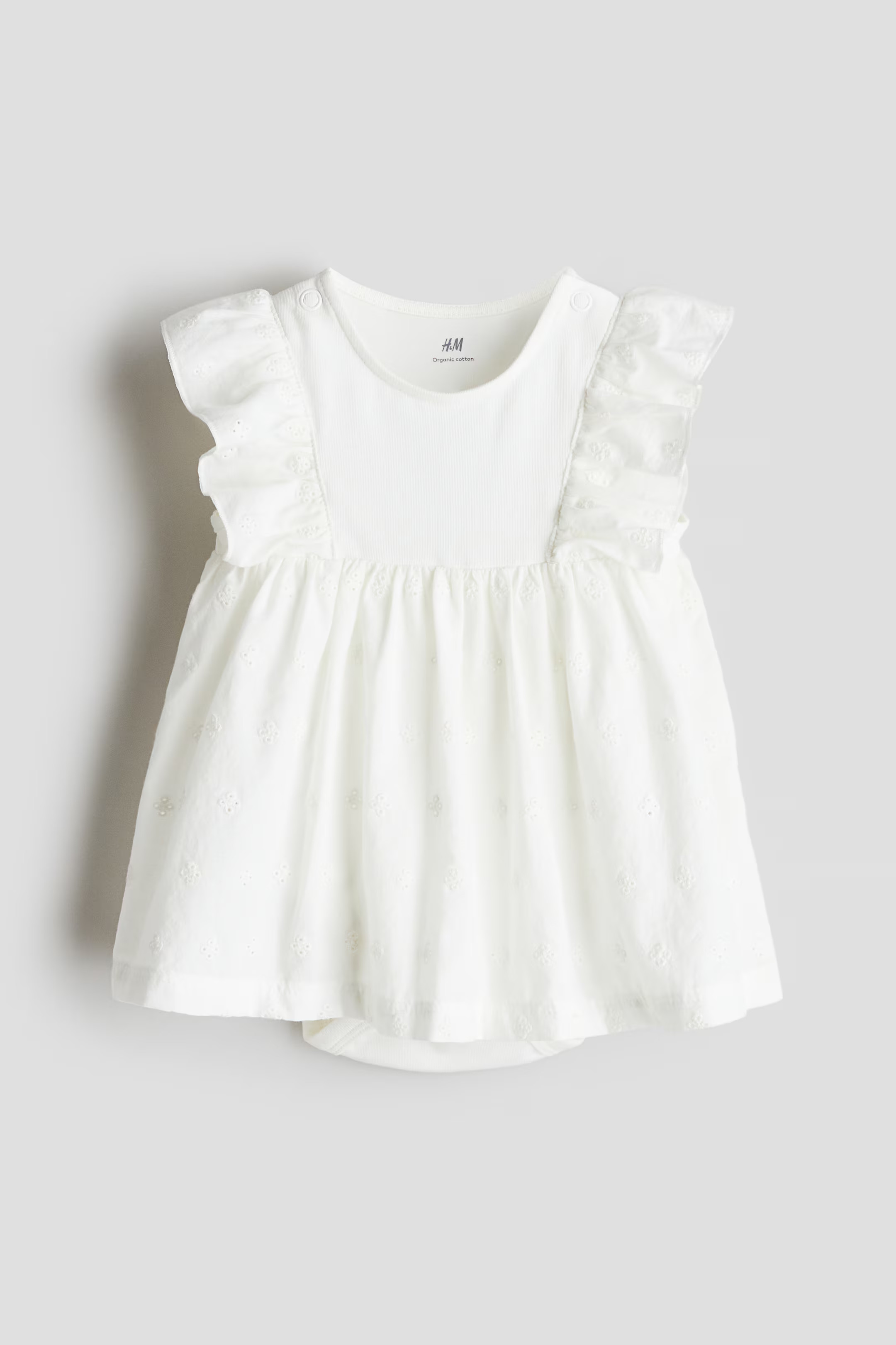 Ruffle-trimmed Bodysuit Dress - White - Kids | H&M US | H&M (US + CA)