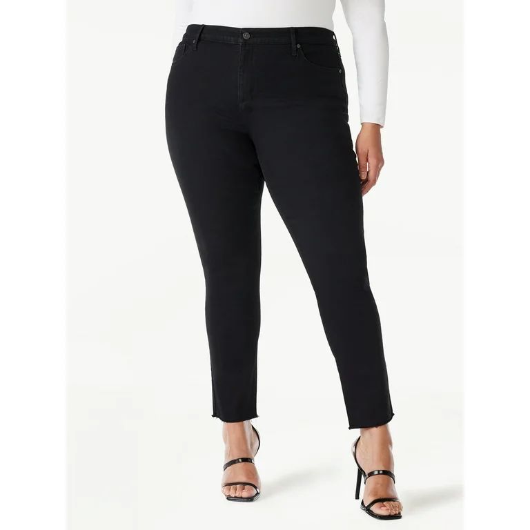Sofia Jeans Women's Plus Size Rosa Curvy Skinny High Rise Frayed Hem Jeans, 26” inseam, Sizes 1... | Walmart (US)