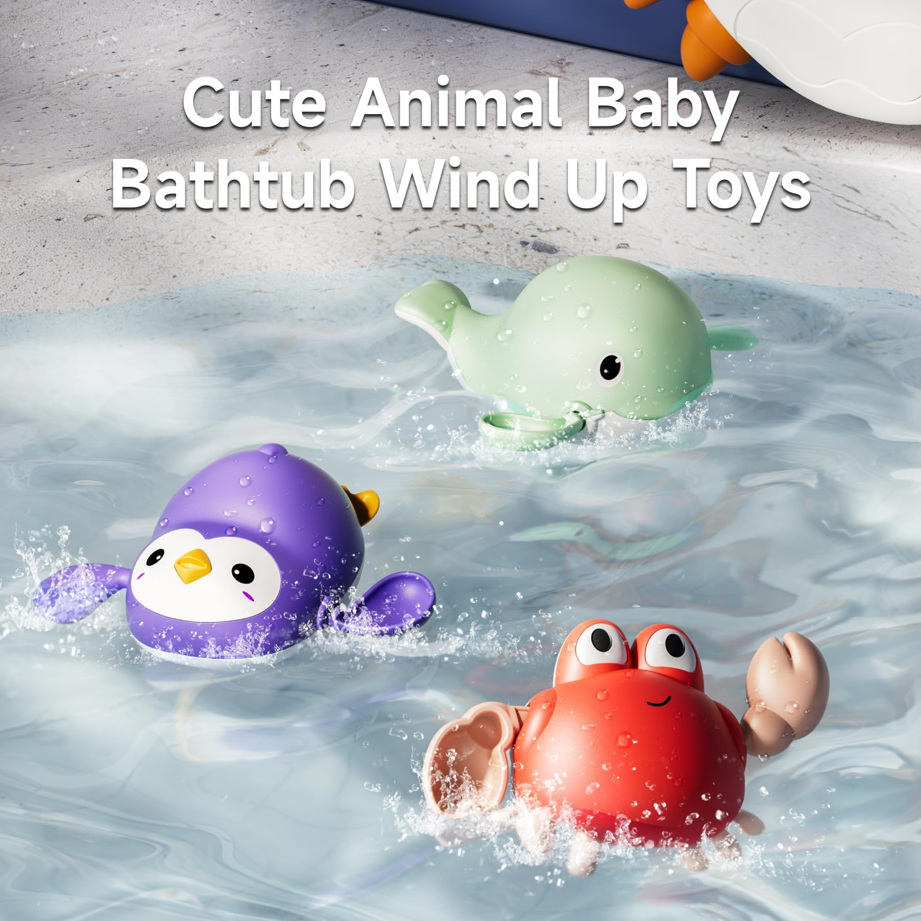 TUMAMA Baby Bath Toy,Bath Bubble Maker Machine with Music,3 Bathtub Wind-Up Toys,Crab Shower Wate... | Amazon (US)