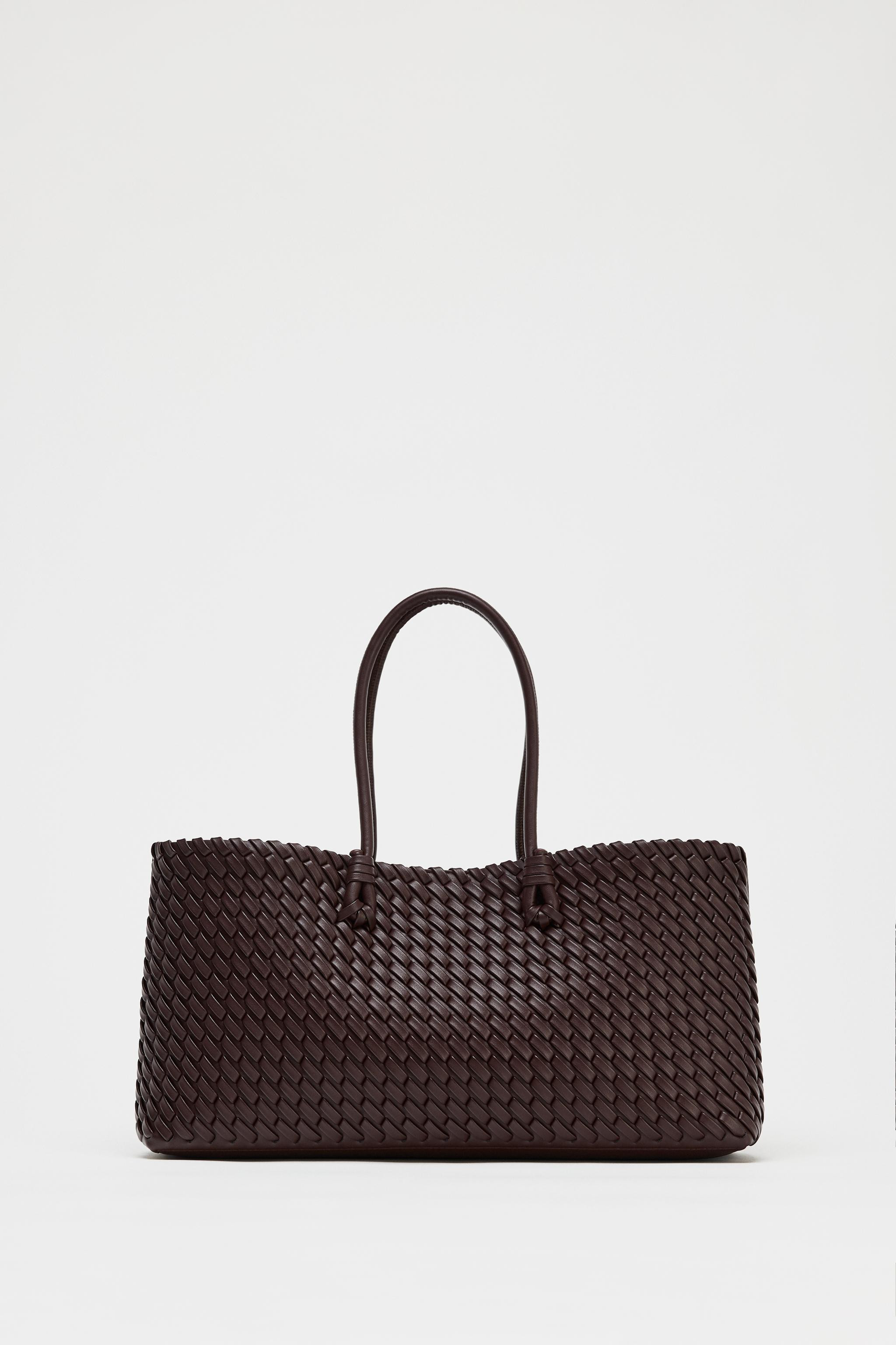BRAIDED ELONGATED TOTE BAG | Zara UK