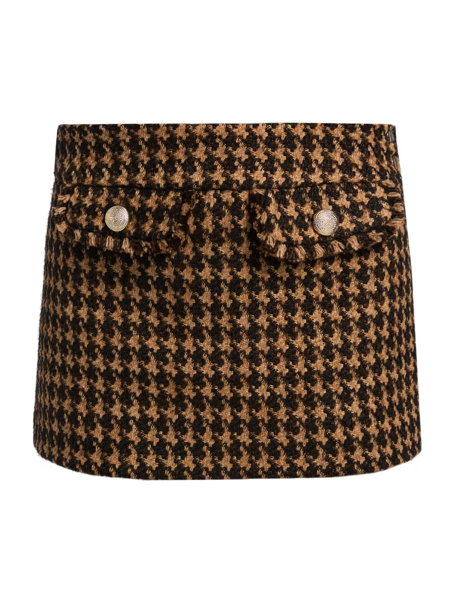 Ronny Kobo Ultan Houndstooth Tweed Miniskirt | Saks Fifth Avenue | Saks Fifth Avenue