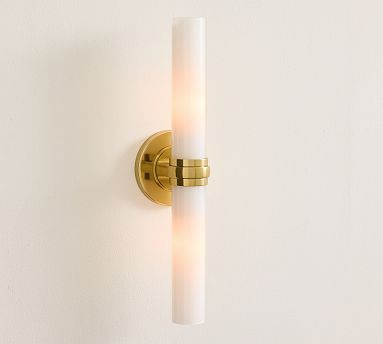 Everett Milk Glass Double Tube Sconce (18") | Pottery Barn (US)