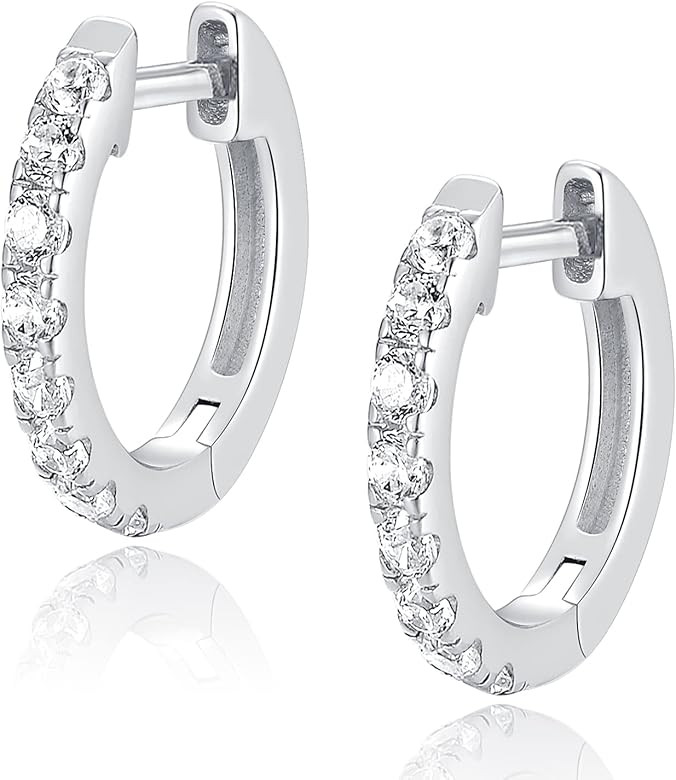 Jewlpire 925 Sterling Silver Post 14K Real Gold Plated Small Hoop Earrings for Women Girls, Hypoa... | Amazon (US)