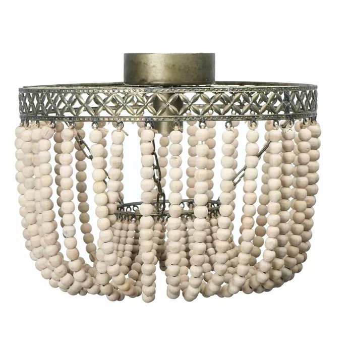 Wood Bead and Metal Semi-Flush Light - 3R Studios | Target