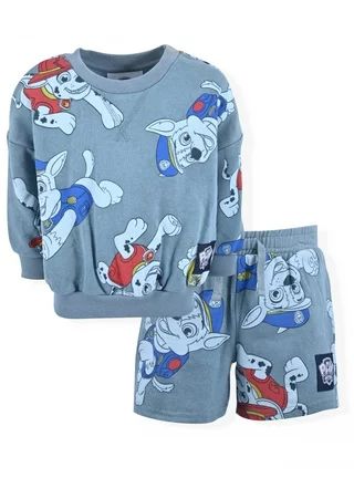 Paw Patrol Baby and Toddler Boy French Terry Sweatshirt and Shorts Outfit Set, 2-Piece, Sizes 12M-5T | Walmart (US)