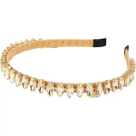 Gold Headband with Mixed Color Rhinestones and Gemstones - Daily Hair Accessory for Women and Girls | Walmart (US)