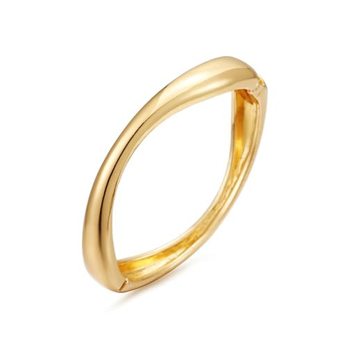 RAUCHBE Chunky Gold Bangle Bracelets for Women Thick Arm Cuff Bangle Bracelet Wrist Wrap Bracelet Jewelry | Amazon (US)