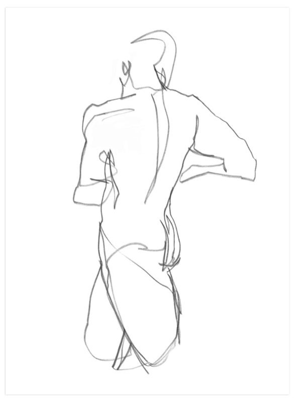 "Standing Figure" - Drawing Art Print by Lorent and Leif. | Minted