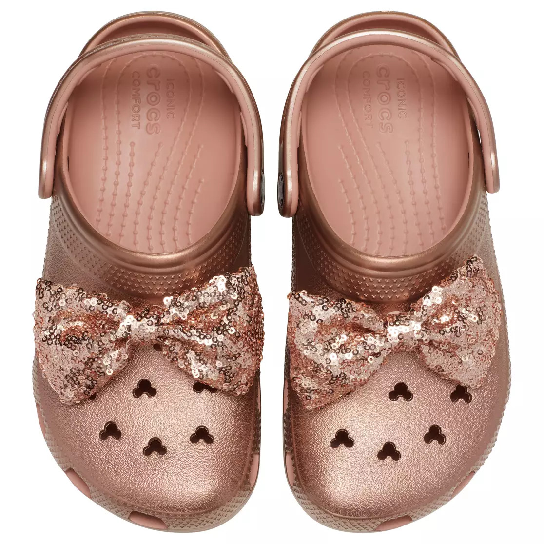 Minnie Mouse Clogs for Adults by Crocs – Rose Gold | Disney Store