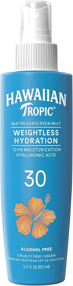 Hawaiian Tropic Weightless Hydration Water Mist for Body SPF 30, 5.2 oz. | Hawaiian Tropic Body S... | Amazon (US)
