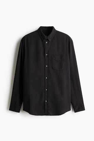 H & M - Loose-Fit Button-Down Shirt - Black | H&M (US + CA)