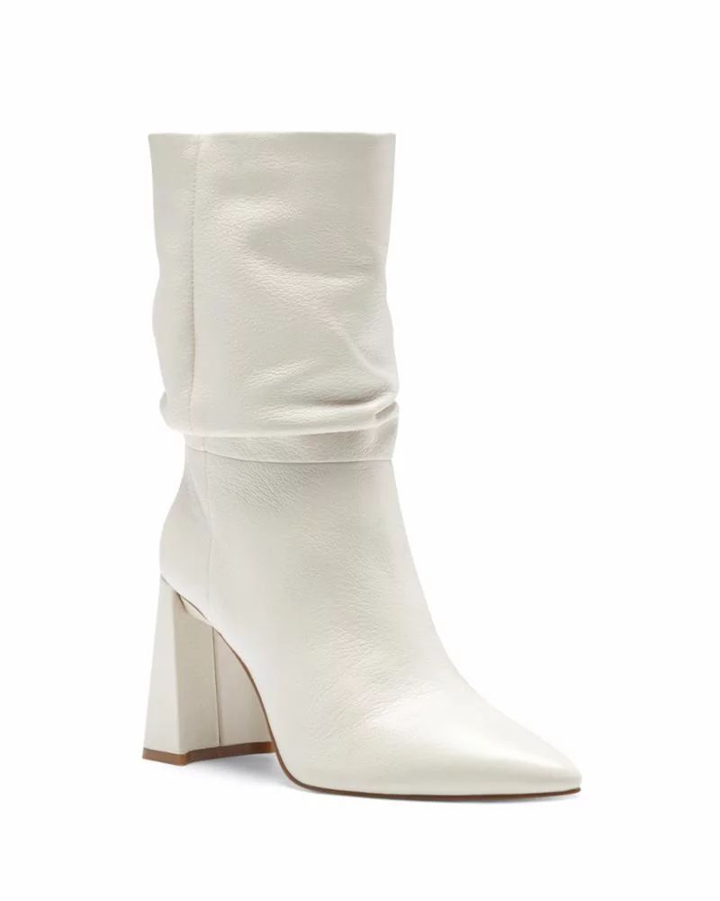Vince Camuto AMBIE Slouch Pointed Toe Boot FLUFF White Block Heel Booties (6, White) - Walmart.co... | Walmart (US)