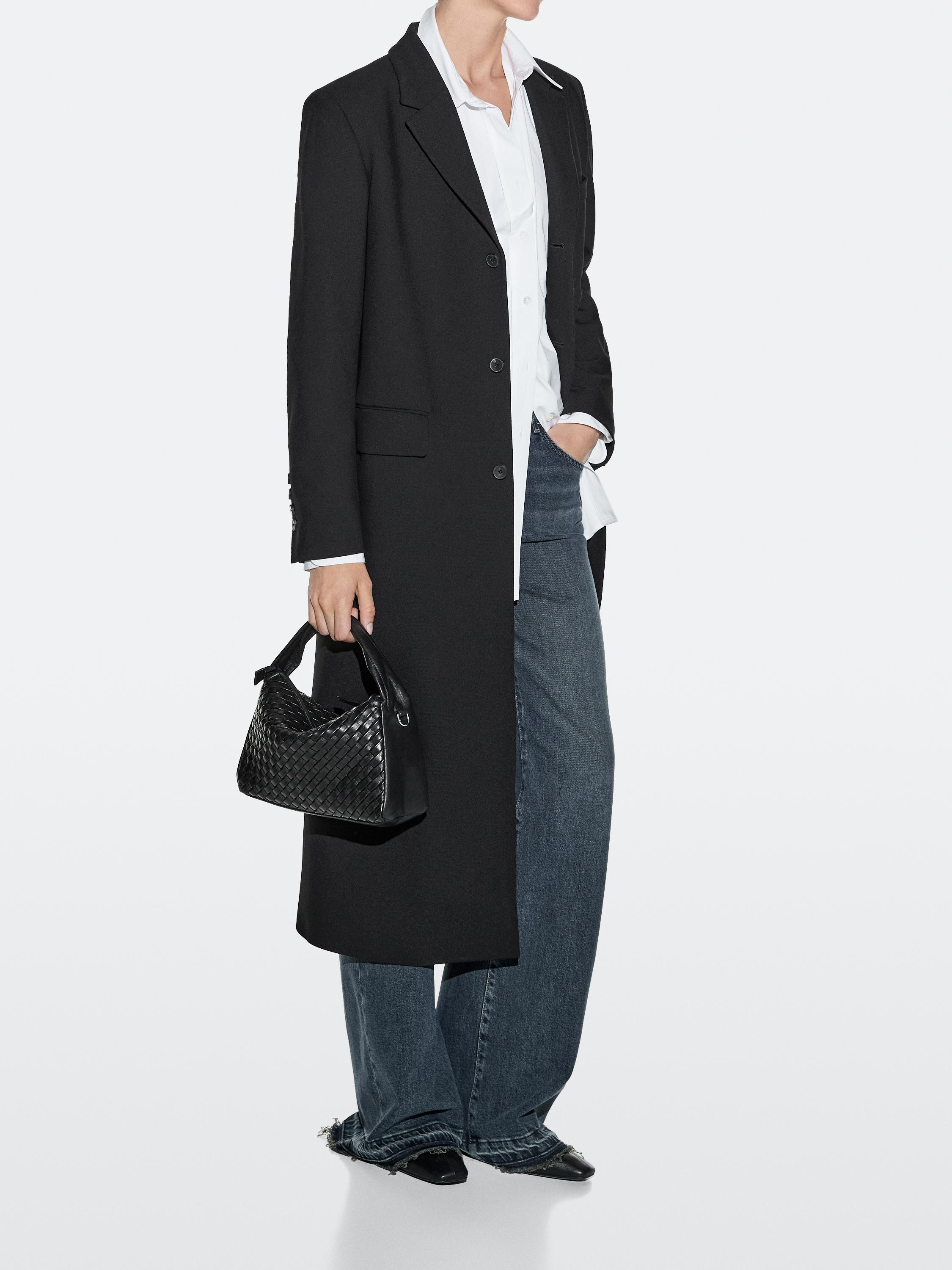 Medium woven nappa leather bag | Massimo Dutti UK