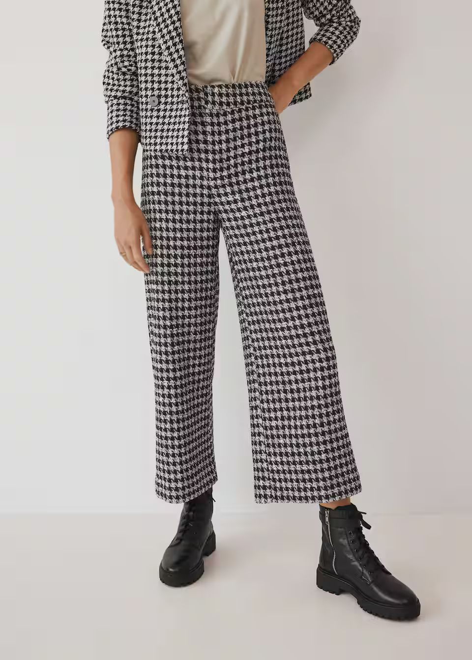 Houndstooth culotte trousers | MANGO (US)