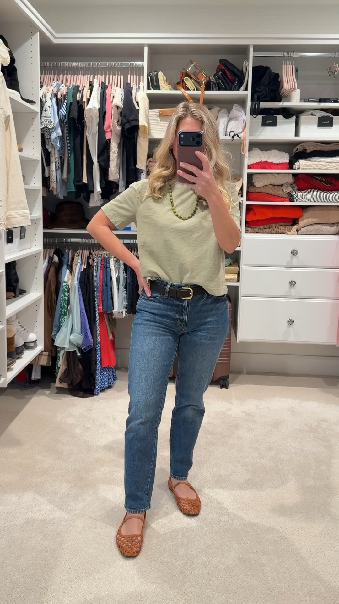 Start with the base: a simple tee and straight leg denim. Add a belt, mesh flats, and a statement necklace to pull it together. Layer on a lightweight piece like this eyelet cream denim jacket, then finish with the Senreve Midi Maestra.

This is my Signature Wardrobe Formula: Elevated Everyday Basics. Simple foundation, intentional layers, and accessories that do the work.

#LTKPetite #LTKootd #LTKdayinmylife