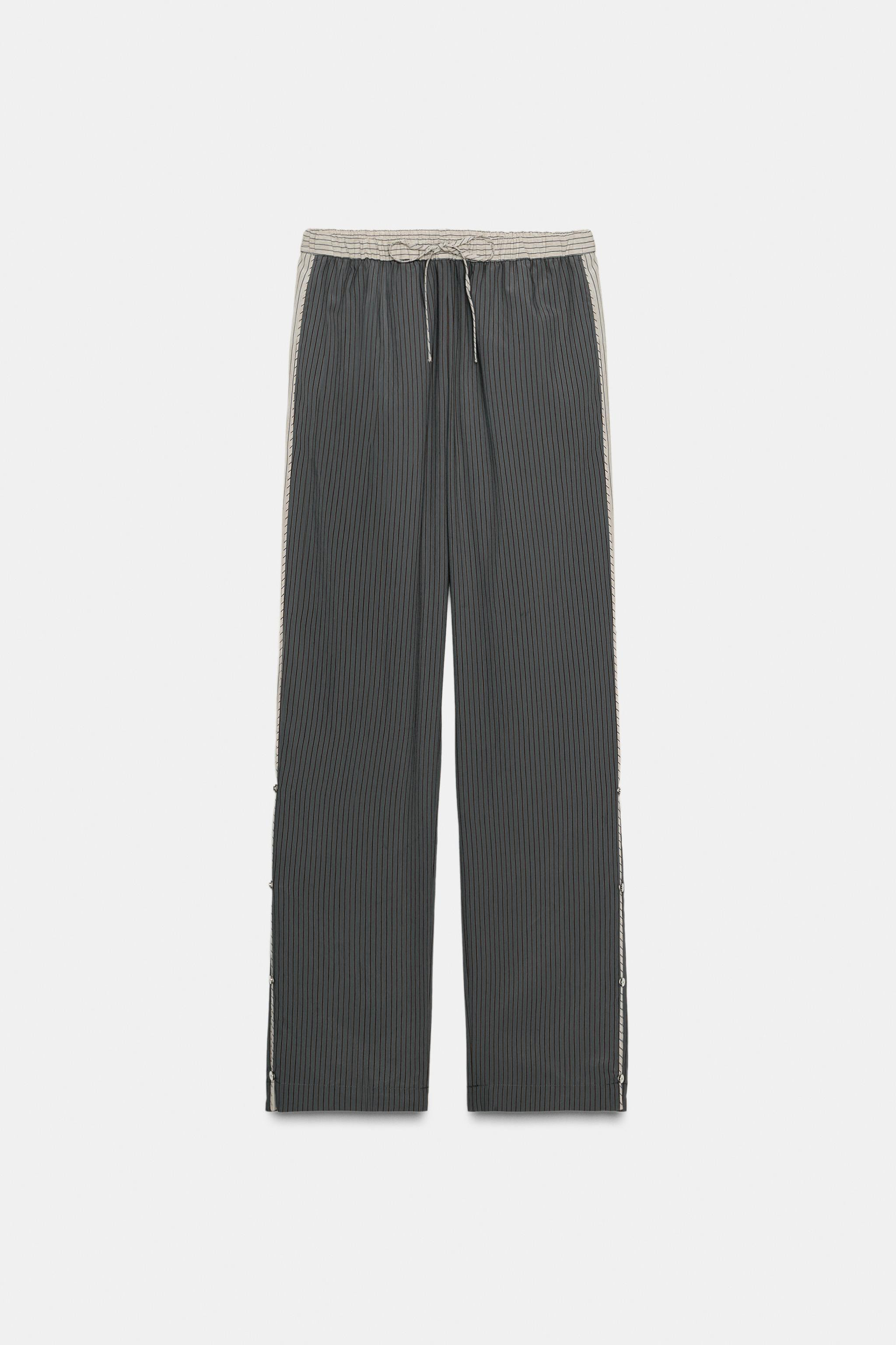 STRIPED VISCOSE BLEND PANTS | Zara US