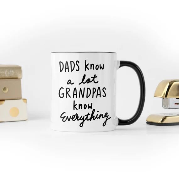 Dads Know A Lot Grandpa Know Everything Coffee Mug/Funny Gift for Grandpa/Unique Granddad Gift Fr... | Etsy (US)