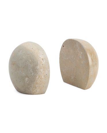 7in Sphere Travertine Bookends | TJ Maxx