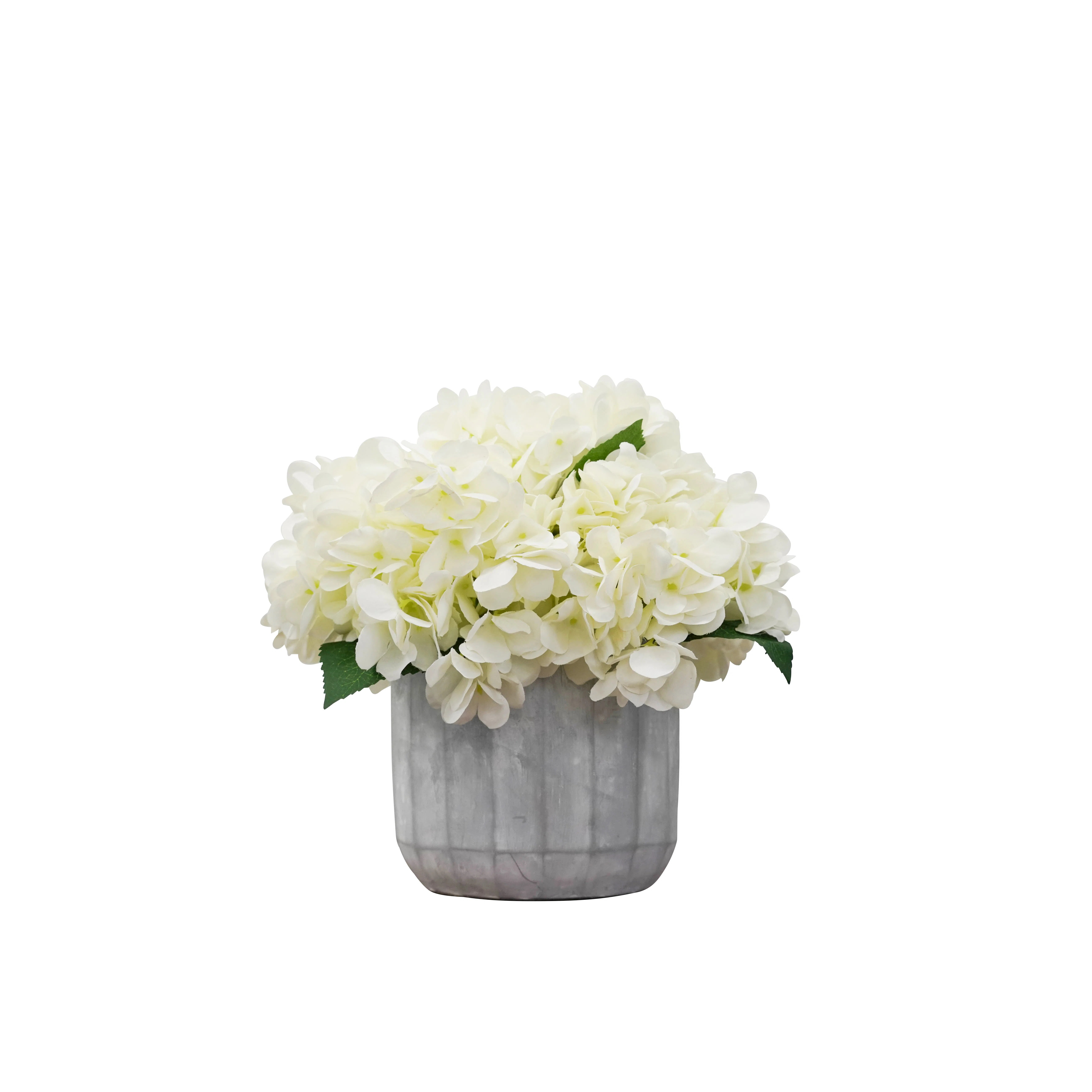 Silk Hydrangea Arrangement in Vase | Wayfair North America
