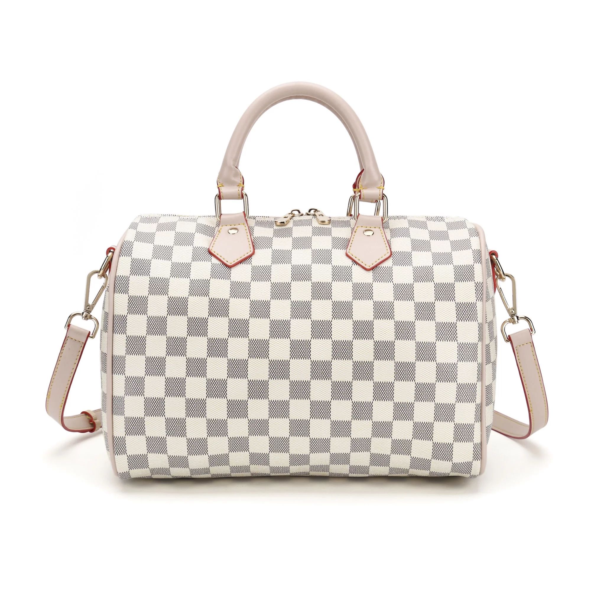Richports Women's Checkered PU Leather Tote Bag