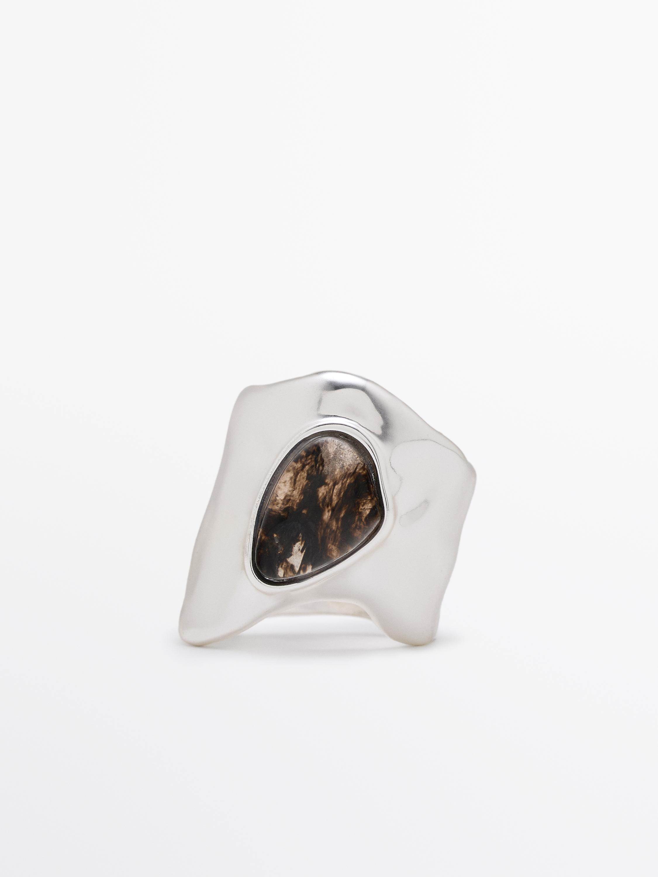 NEWNatural stone seaside ring £49.95 | Massimo Dutti UK