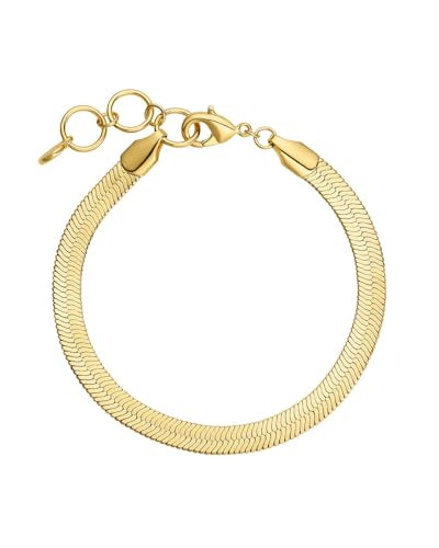 gorjana - Venice Bracelet 6 1/4" to 7 1/4" - 18k Gold-Plated Brass - Classic Herringbone Design - Layering with Other Jewelry - Timeless Elegance - Adjustable Comfortable Fit | Amazon (US)