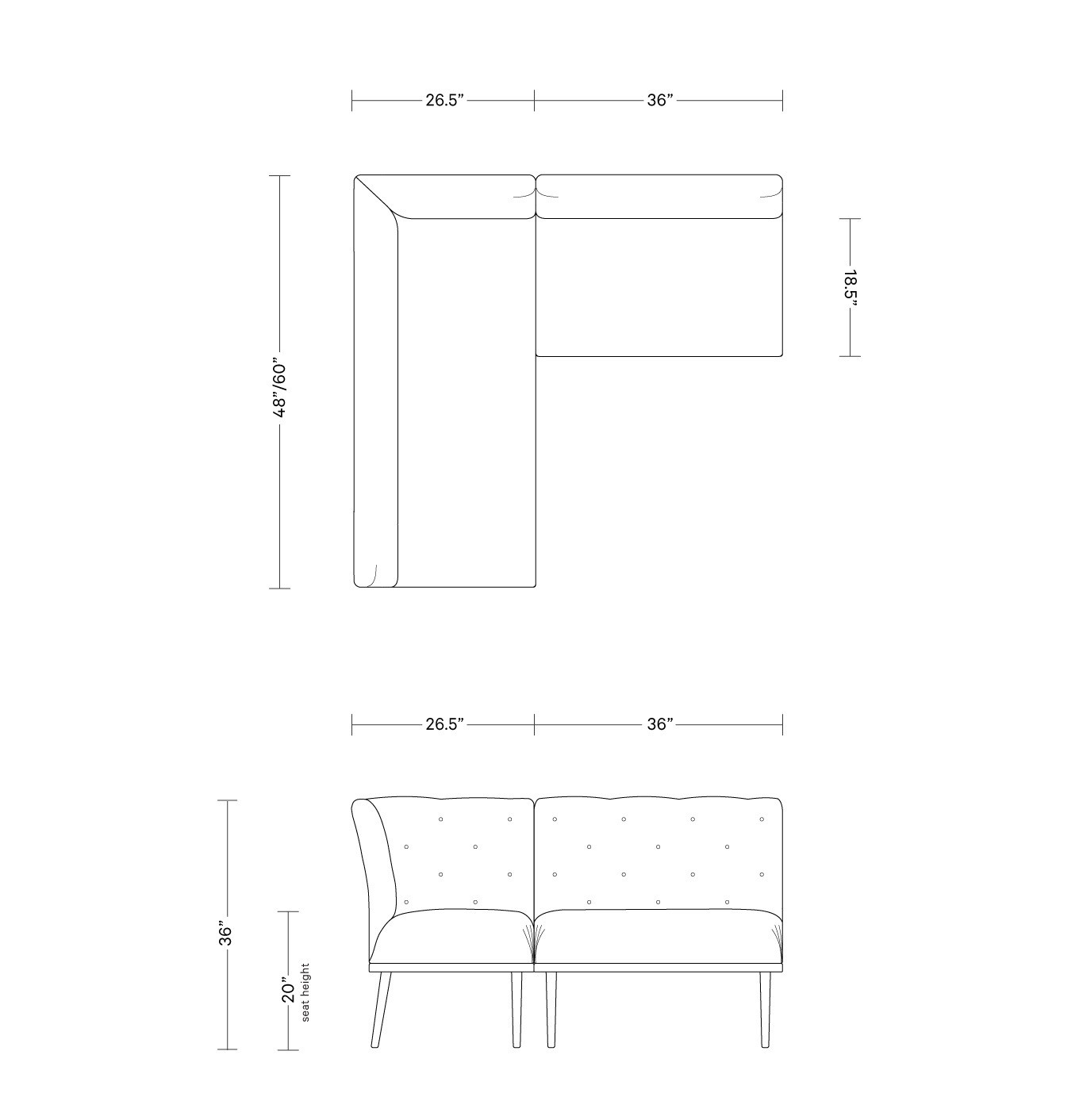 Dorian Slipcovered Petite Left Banquette

	
		
        
             
							
								
									
... | Interior Define