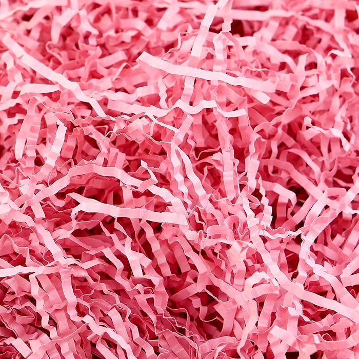 HAPPY POTATO 14 oz Pink Crinkle Paper Filler, Shredded Paper for Gift Baskets, Gift Basket Filler... | Amazon (US)