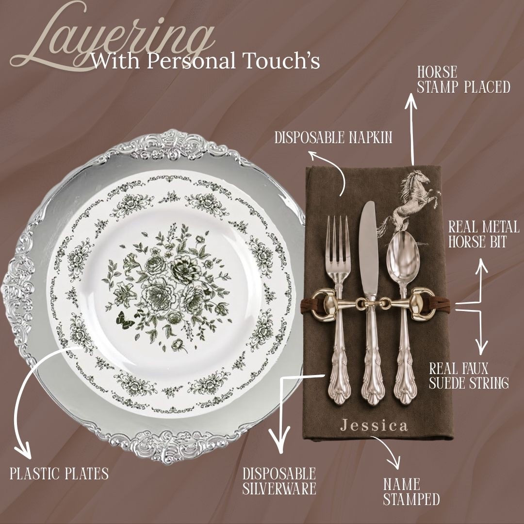 Disposable turned luxury set with these Amazon disposable sets. 
I incorporated a horse stamp on the napkin to custom this look.

#LTKHome #LTKSeasonal #LTKWedding