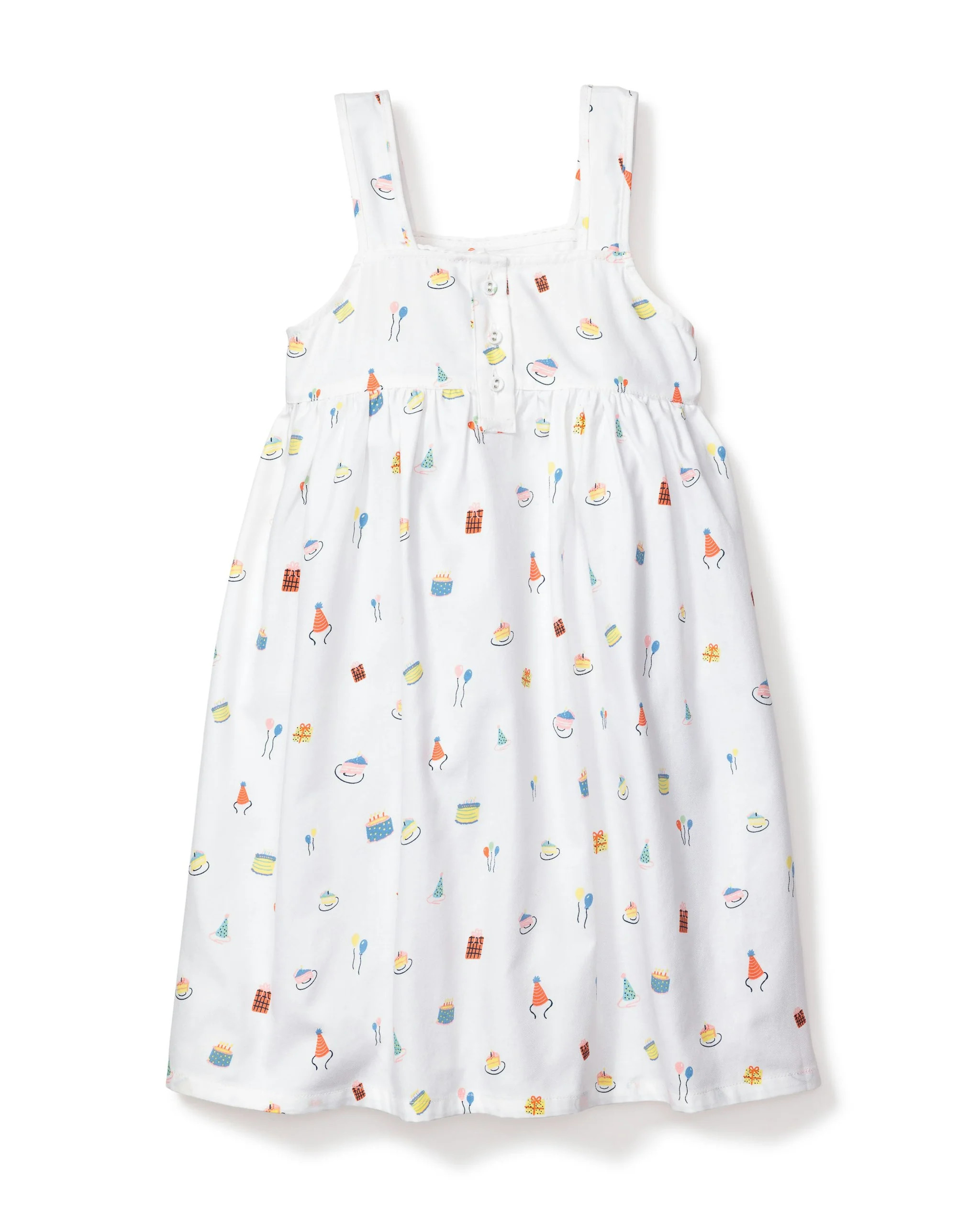 Girl's Twill Charlotte Nightgown in Birthday Wishes | Petite Plume