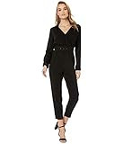 cupcakes and cashmere Women's Cascade Belted Long Sleeve Jumpsuit, Black, Extra Small | Amazon (US)