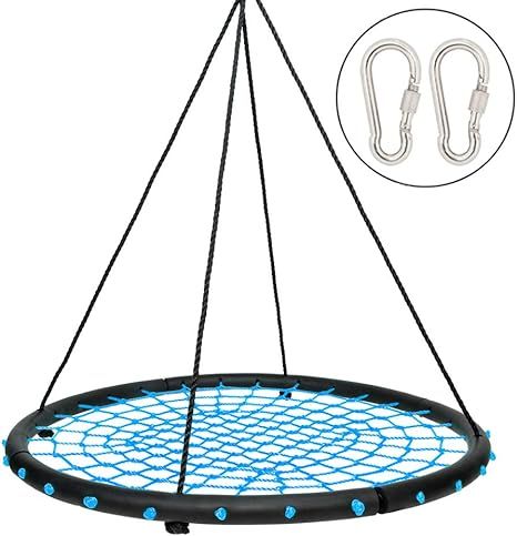 JOYMOR 40 Inch Over 600 lbs Net Spider Web Round Rope Swing with Adjustable 6ft Hanging Ropes, 2 ... | Amazon (US)