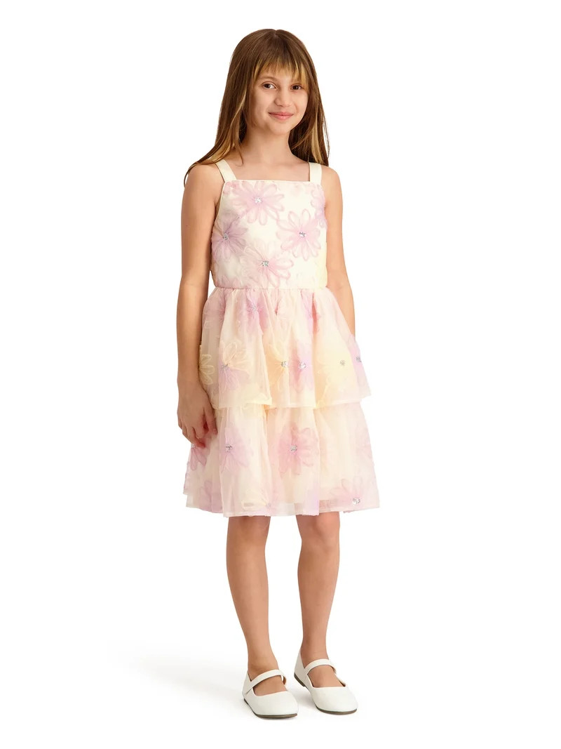 Kensie Girl Sleeveless Beaded Soutache Mesh Dress, Sizes 4-16 | Walmart (US)